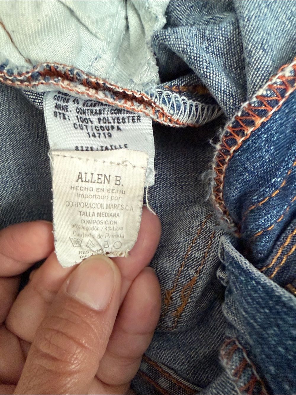 Allen B. By Allen Schwartz Blue Flare Jeans with White Embroidered Side Panels - Picture 2 of 6